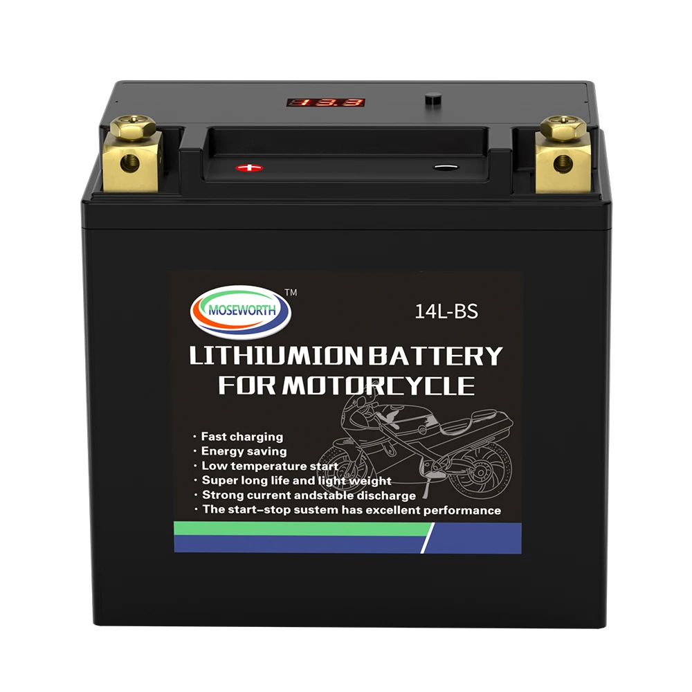 

Аккумулятор для мотоцикла 14L-BS, литий-фосфатный ионный аккумулятор 12 В LiFePO4 520CCA 9 Ач, размер 150x87x145 мм, с защитой от напряжения BMS для ATV RV