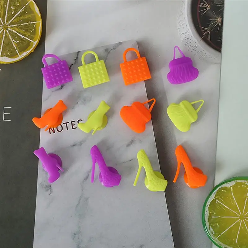 

12Pcs Silicone Markers Reusable Small Colorful High Heel And Bag Drink Charms Wine Identifier For Cocktails Drinking Cup Sign