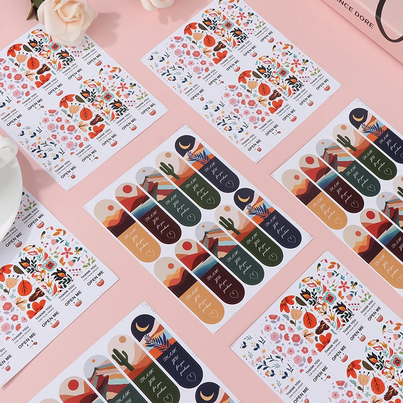 

Новинка, 100 шт., спасибо за покупку, наклейки в подарочной коробке, герметичные этикетки для маленького бизнеса, стикеры 2*7 см