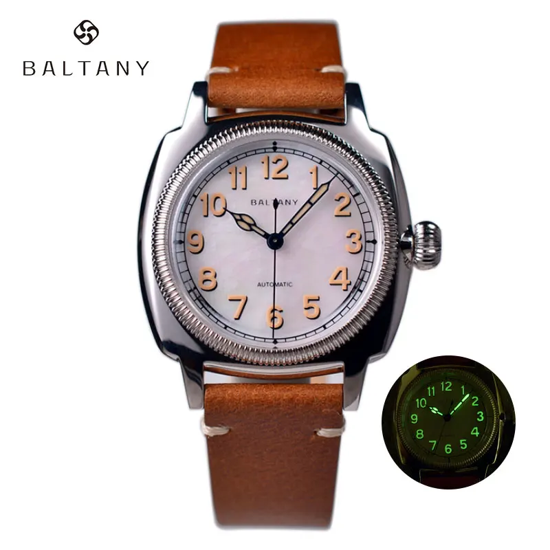 

Baltany Dress Watch Tribute 1926s Miyota 9015 Movement 36mm MOP Dial Stainless Steel Case Vintage Men's Mechanical Wristwatches
