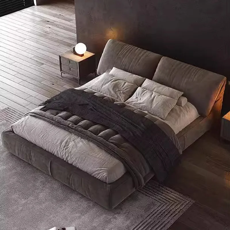 

Multifonction Couple Bed Modern Queen Size Wood Lounge Bedroom Bed Luxury Hotel Camas De Casal De Luxo Nordic Furniture