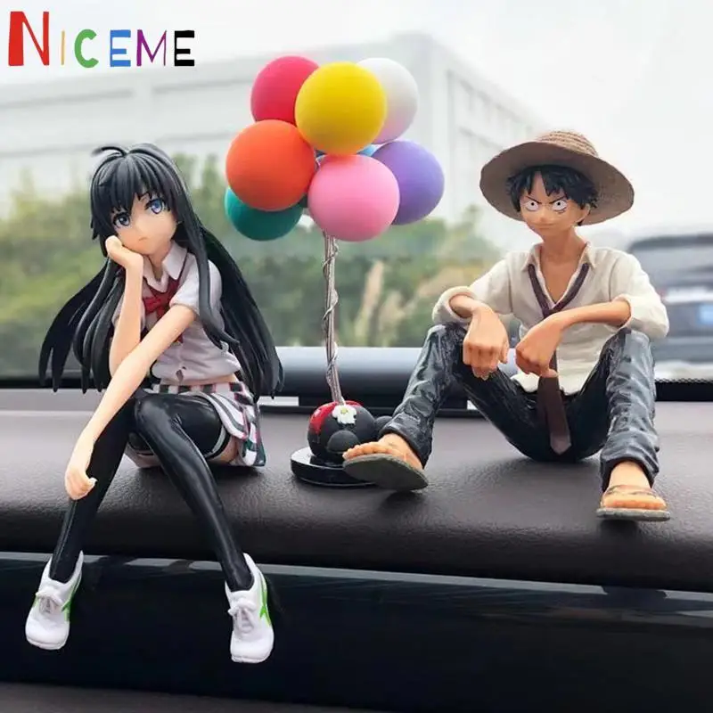 

Anime My Teen Romantic Comedy Action Figure Luffy Yukinoshita Yukino Sitting Car Decoration PVC Collect Model Dolls Toys Gift