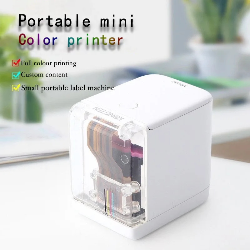 Portable Color Handheld Printer Multi-language System Handheld Inkjet Printer Diy Small Inkjet Printers Small Portable