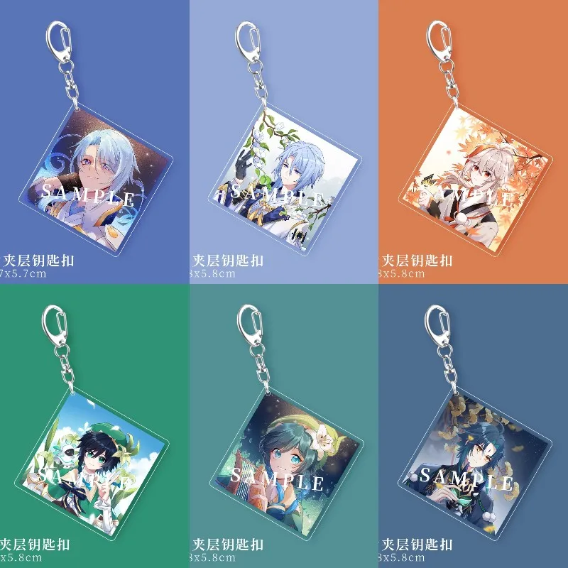 

Anime Genshin Impact Kaedehara Kazuha Key Chain Acrylic Figure Xiao Venti Keychains Kawaii Bags Car Keyrings Pendant Fans Gift