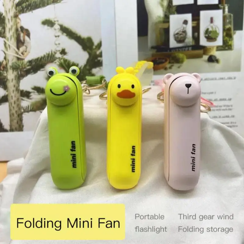 

Portable Fan Mini Handheld Fan USB Recharge Hand Held Small Pocket Folding Fans With Power Bank Flashlight Features Cooling
