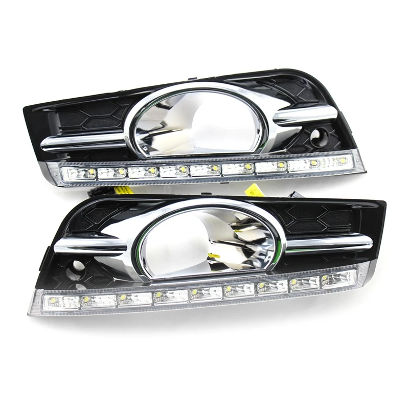 

For Chevrolet Cruze 09-12 Left &Right DRL LED Daytime Running Light Lamp With Fog Lamp Hole Turn Signal Dimmed Light