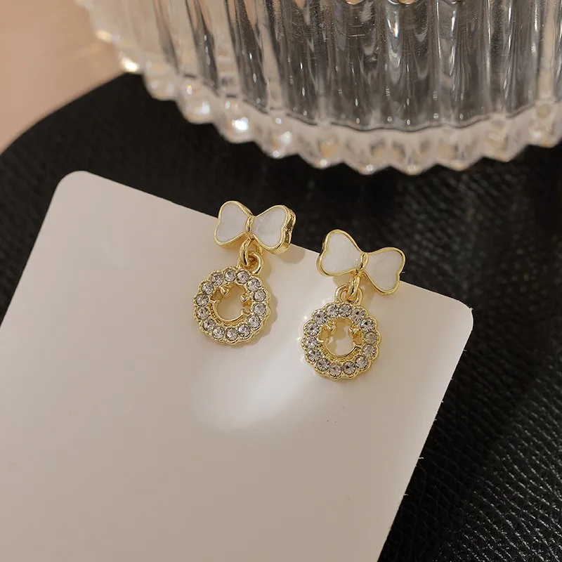 

Изысканные серьги хрустальный бант Ins Girl Новинка