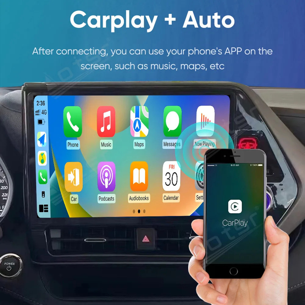 13-дюймовый 8-ядерный мультимедийный плеер Carplay для Toyota Highlander Crown Kluger 2022 Android 11