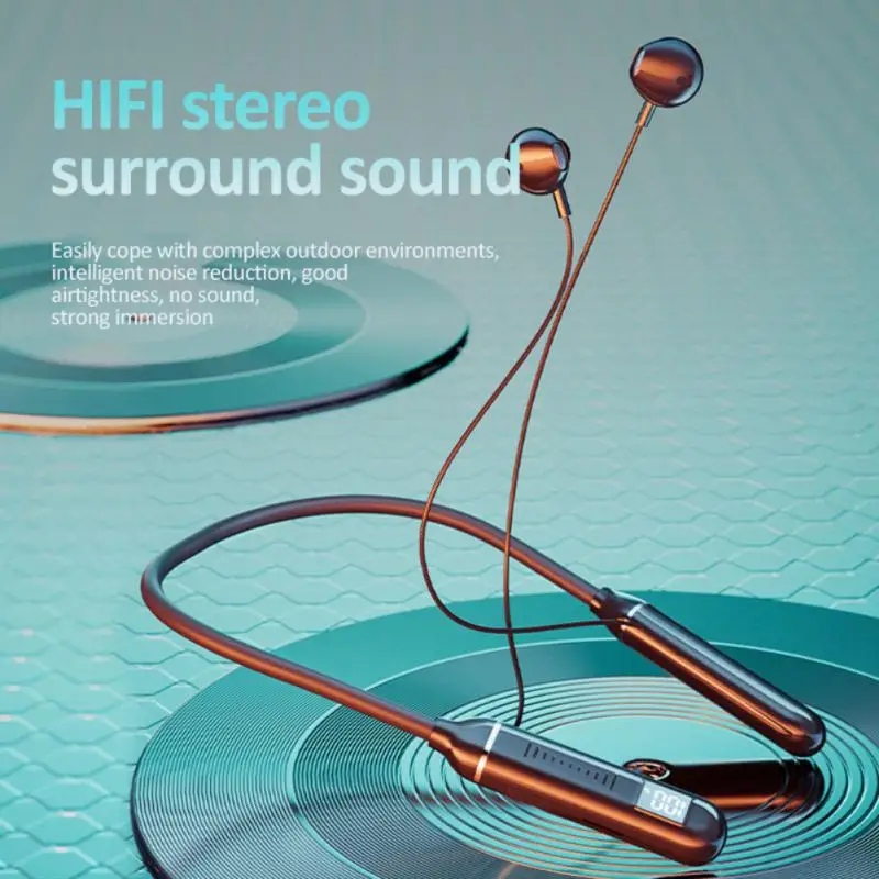 

Wireless Earphone TWS 100 Hours Bluetooth-Compatible Magnetic Neckband Headphone Waterproof Sport Headset Noise Cancelling
