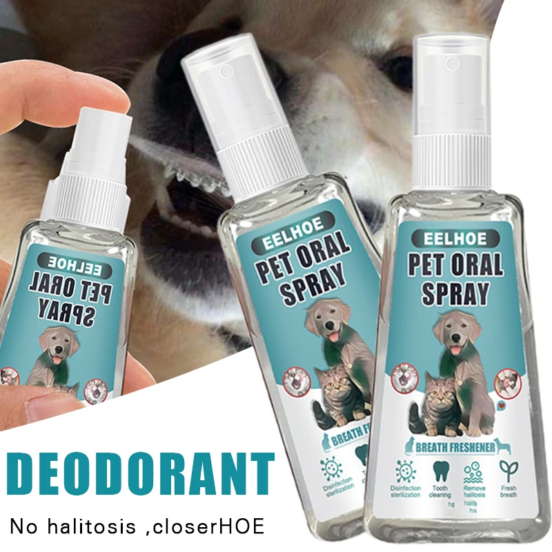 

Pets Fresh Breath Spray Provides Control Oral Care Spray Without Brushing Pets Oral Deodorant Spray For Cat Dog RERI889