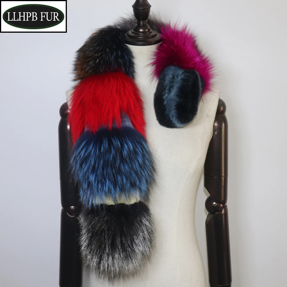 

New Women Winter Keep Warm Real Fox Fur Scarf Natural Soft Fluffy Fur Scarves Lady Fashion Colorful 100% Real Fox Fur Mufflers