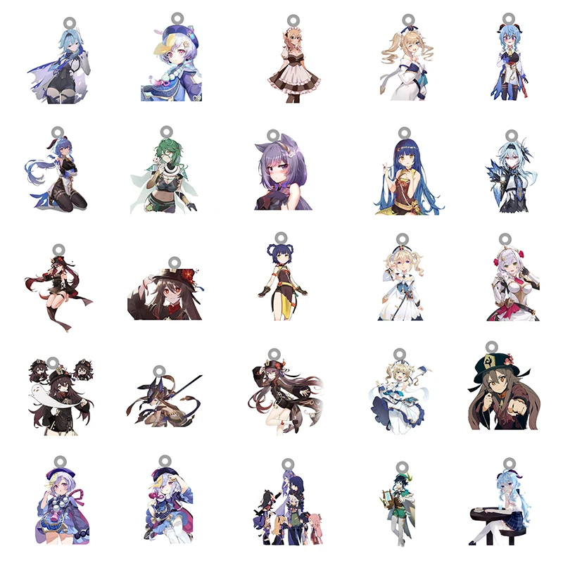 

Animation Periphery Genshin Impact Figure Single Sided Printing Resin Jewelry Findings Beautiful Charm DIY Making Jewelry QYS379