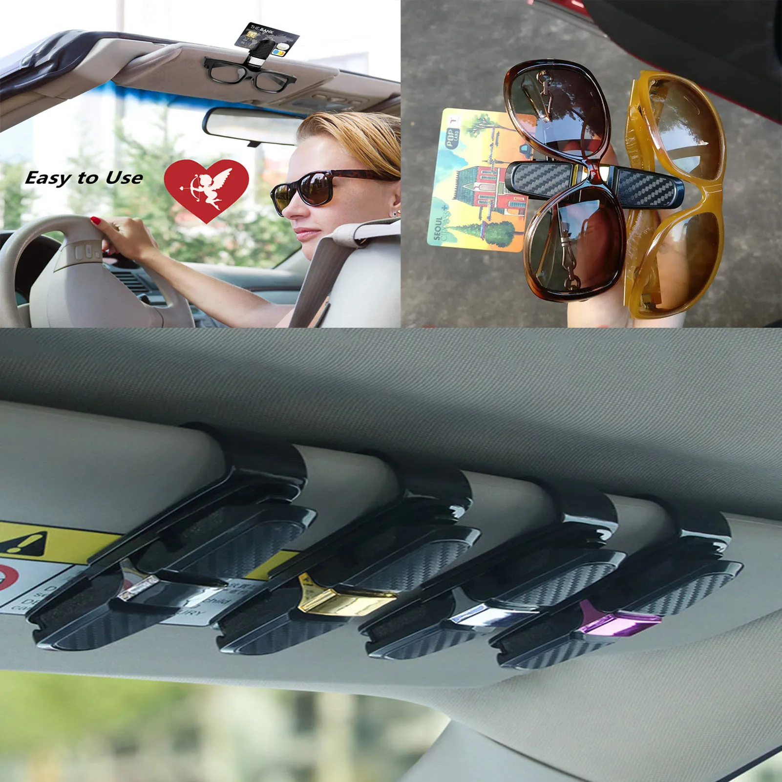 

Car Accessories Interior Car Glasses Case Auto Sun Visor Glasses Holder Sunglasses Clip Card Holder Eyeglasses Accessories