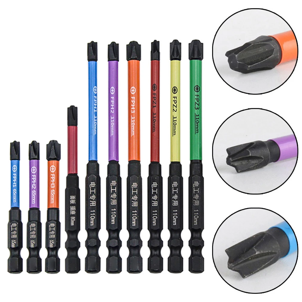 

Magnetic Special Slotted Cross Screwdriver Bit For Electrician FPH FPZ 65-110mm Anti Non-slip WaterProof Impact Strong Bits Set