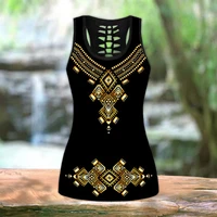 new women fashion casual african pattern print sleeveless scoop neck racerback tank tops sexy vest top plus size xs 8xl