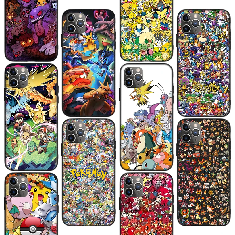 

Anime Pokemon Phone Case For iPhone 11 12 Pro Max 13 Mini 7 Plus X XS XR Apple 6 6S 8 SE 5 5S Fundas Back Cover Coque
