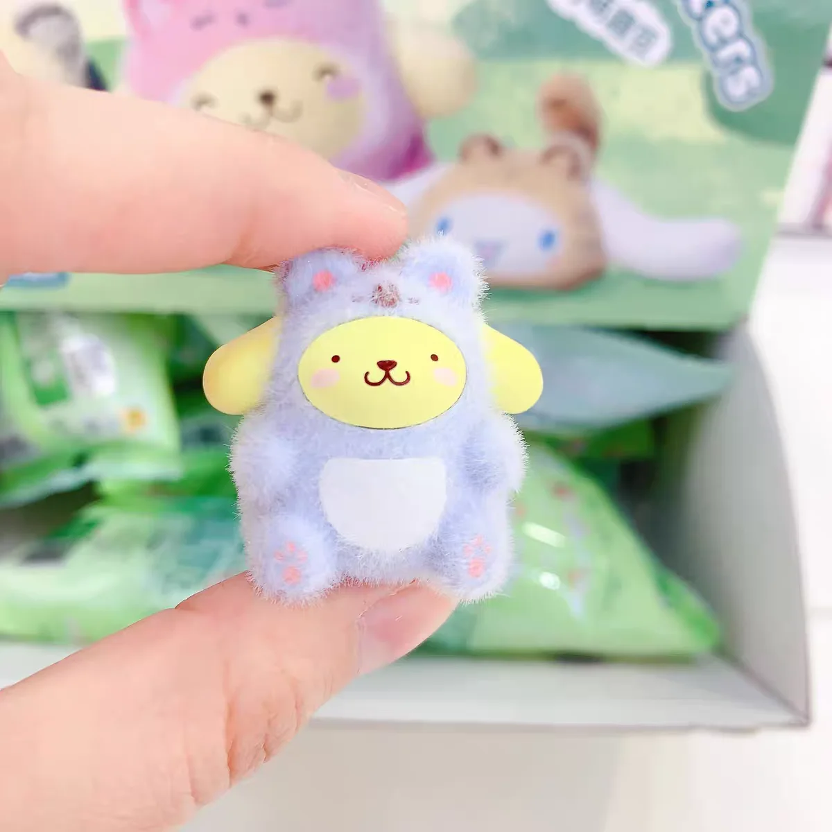 Фото MINISO подлинная собака Sanrio Mori Friends серии мини-сумка для слепых сумок глухая коробка очаровательное украшение Kuromi DIY милый подарок для девочек №4
