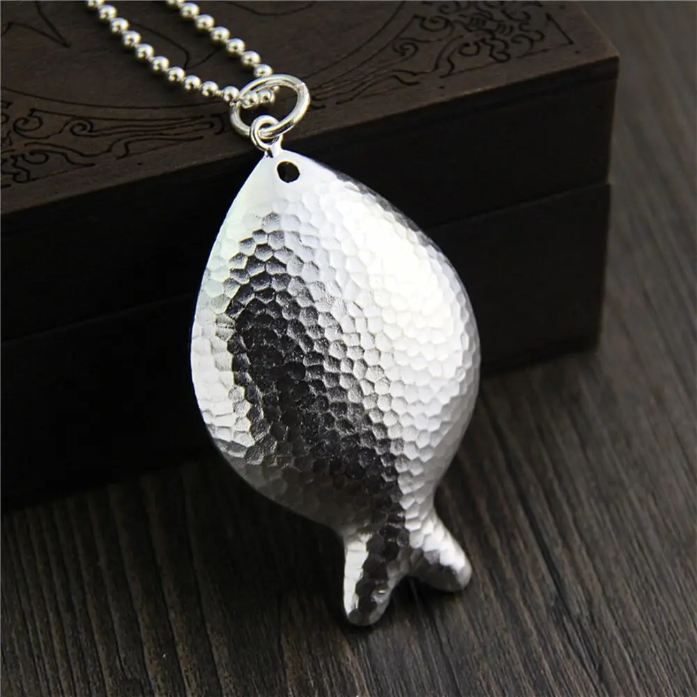 

Кулон из чистого серебра S925 пробы, удачный подарок, уникальный кулон в виде лазерной рыбы/35,4 г