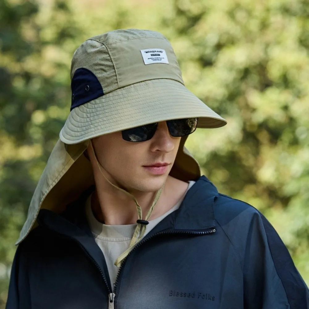 Новая дышащая пляжная кепка с защитой от УФ-лучей шаль для защиты шеи рыбацкая