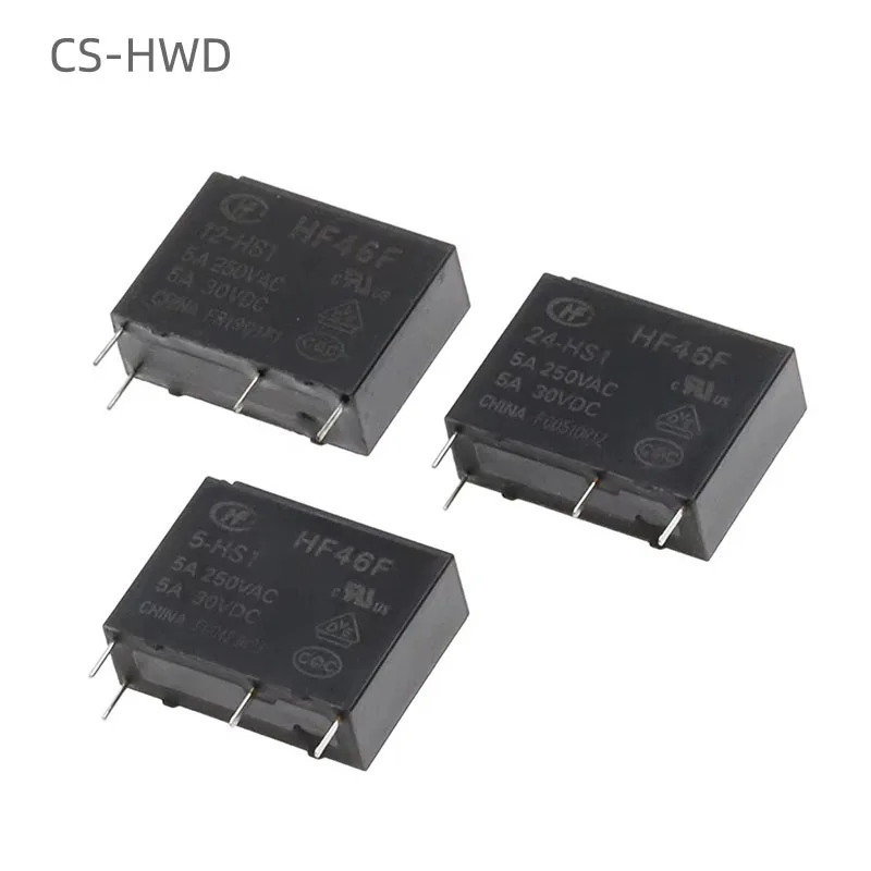10 шт. силовые реле 30 В постоянного тока HF46F-005-HS1 HF46F-012-HS1 HF46F-024-HS1 5-HS1 12-HS1 24-HS1 5A 250