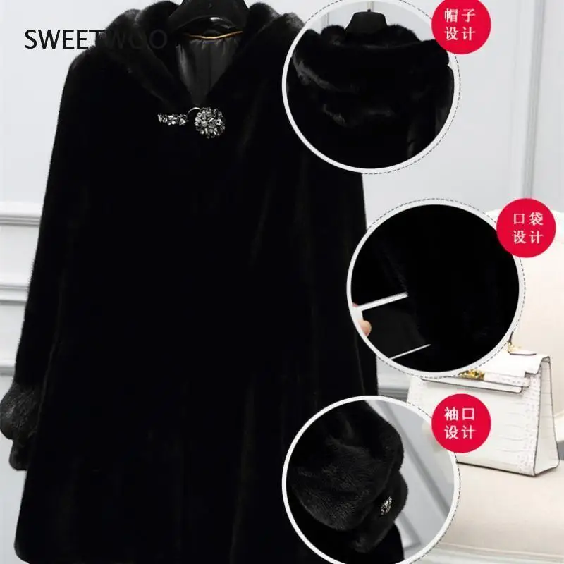 Women Faux Mink Coats Female Mink Fur Coat Faux Long Fur Coat Ladies Winter Clothes Oversize Natura Casaco Feminino Inverno 2022