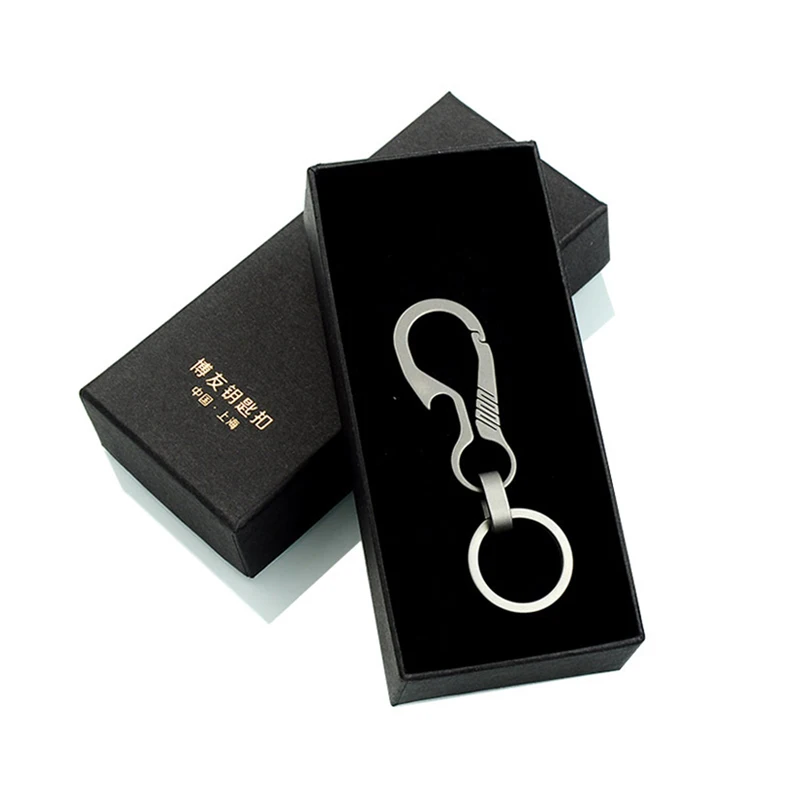 

Цепочка для ключей из натурального титана, роскошный мужской брелок с надписью на заказ, ультралегкий для повседневного использования, держатель для ключей, ювелирные изделия