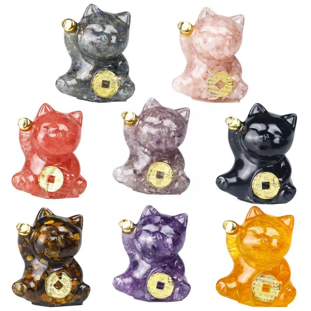 

6cm Natural Crystal Fortune Cartoon Carving Healing Lucky Gift Birthday Home Collection Decoration Children Stone Cute A0q4