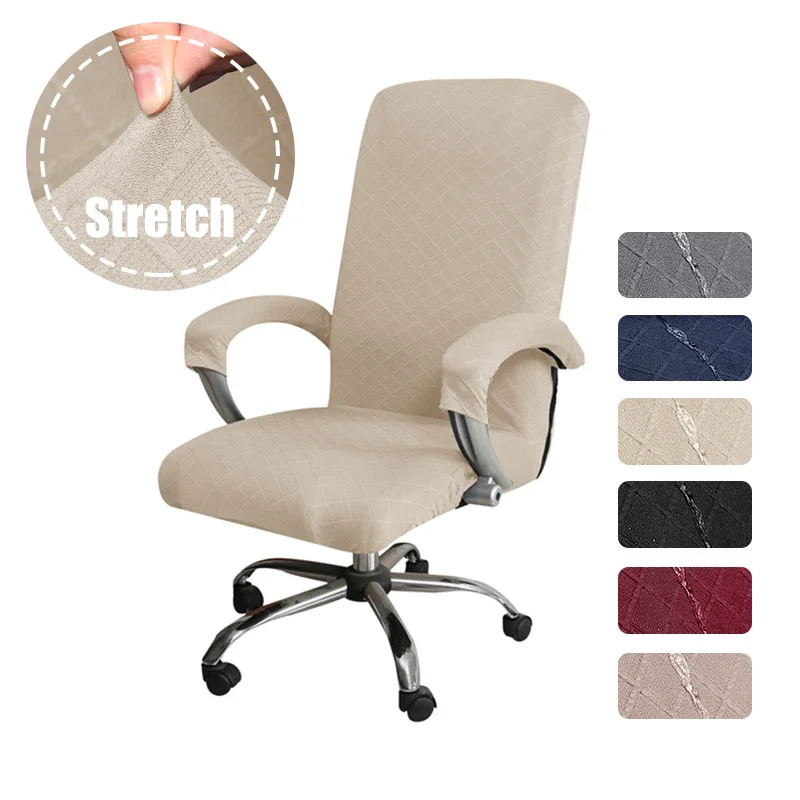 

Stretch Office Chair Cover Water Repellent Computer Chairs Cover Seat Case Gaming Armchair Slipcovers with Armrest Covers 2 Size