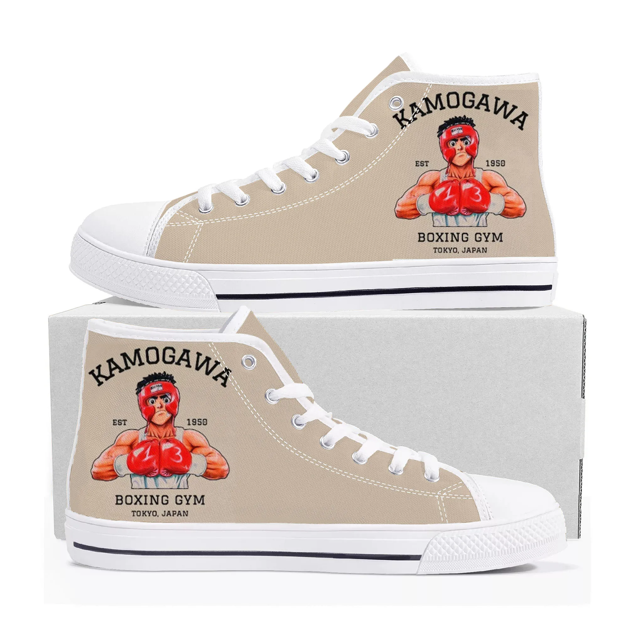 

KBG Hajime no Ippo High Top Sneakers Mens Womens Teenager Canvas High Quality Sneaker Casual Custom Made Shoes Customize Shoe
