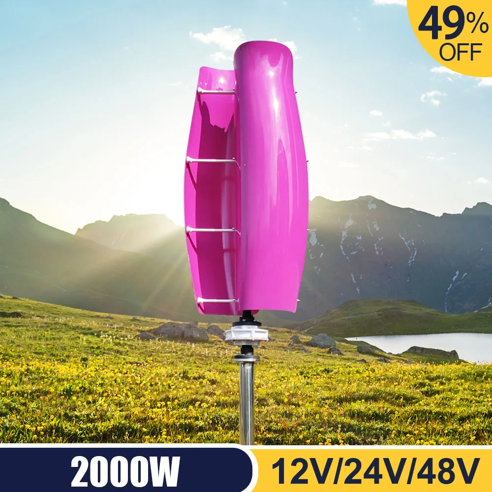 

Maglev Low Speed Vertical Wind Turbine With MPPT System Power Plant 2000W Tulip Free Energy 12V/24V Wind Generator for Home