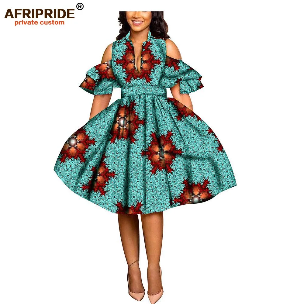 

Платье женское ТРАПЕЦИЕВИДНОЕ с рукавами-лепестками и Африканским принтом