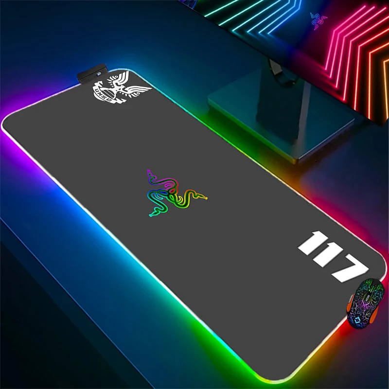 

RAZER Halo Gaming Mousepad RGB Mouse Pad Gamer Large Keyboard Desk Mat Computer PC Gaming XXL LED Play Table Carpet for LOL CS