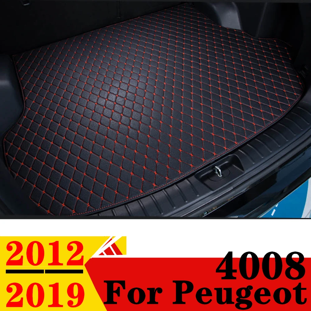 

Коврик для багажника автомобиля для Peugeot 4008 12-2019, все погодные плоские боковые задние карго XPE, коврик, подкладка, автомобильные задние части, багажник