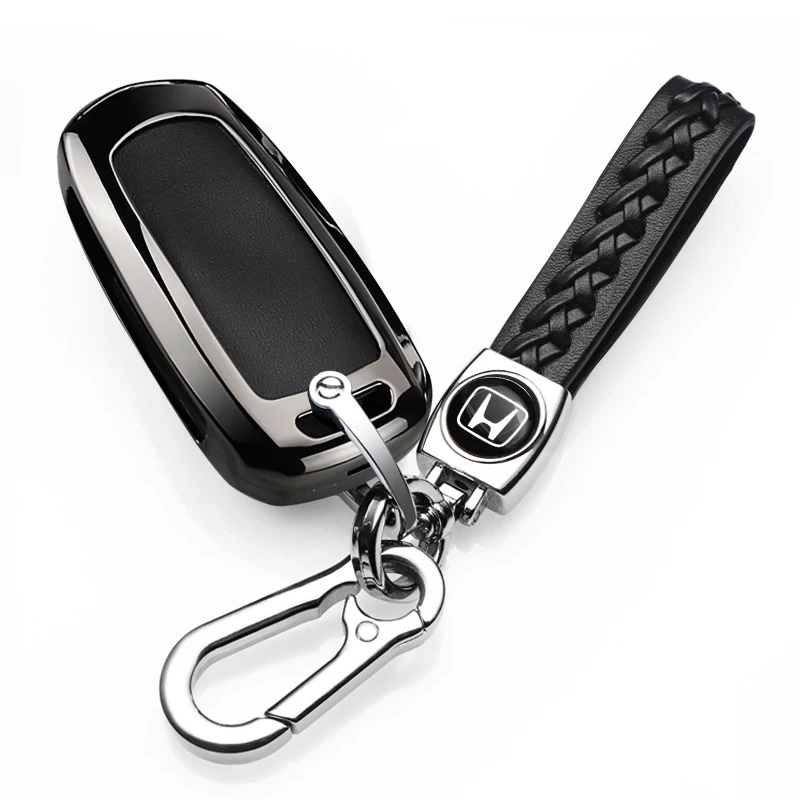 

Car Leather Keychain Fashion New Keyring Metal Alloy Car Badge Key Chain For Honda Mugen Power Civic Accords CRV Hrv Fit Odyssey