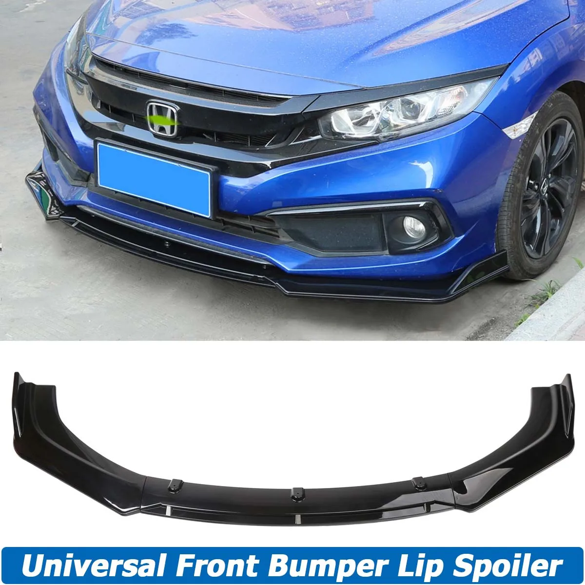 Front Bumper Lip Spoiler Side Splitter Deflector Body Kit Guards For Honda Civic Sedan 2016 2017 2018 2019 2020 Car Accessories