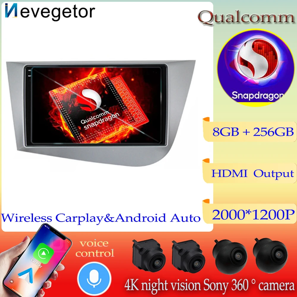 

Автомобильный радиоприемник Qualcomm Android 13 для Seat Leon 2 MK2 2005-2012 GPS-навигация мультимедийный плеер с Carplay Авто WIFI RDS 4,2