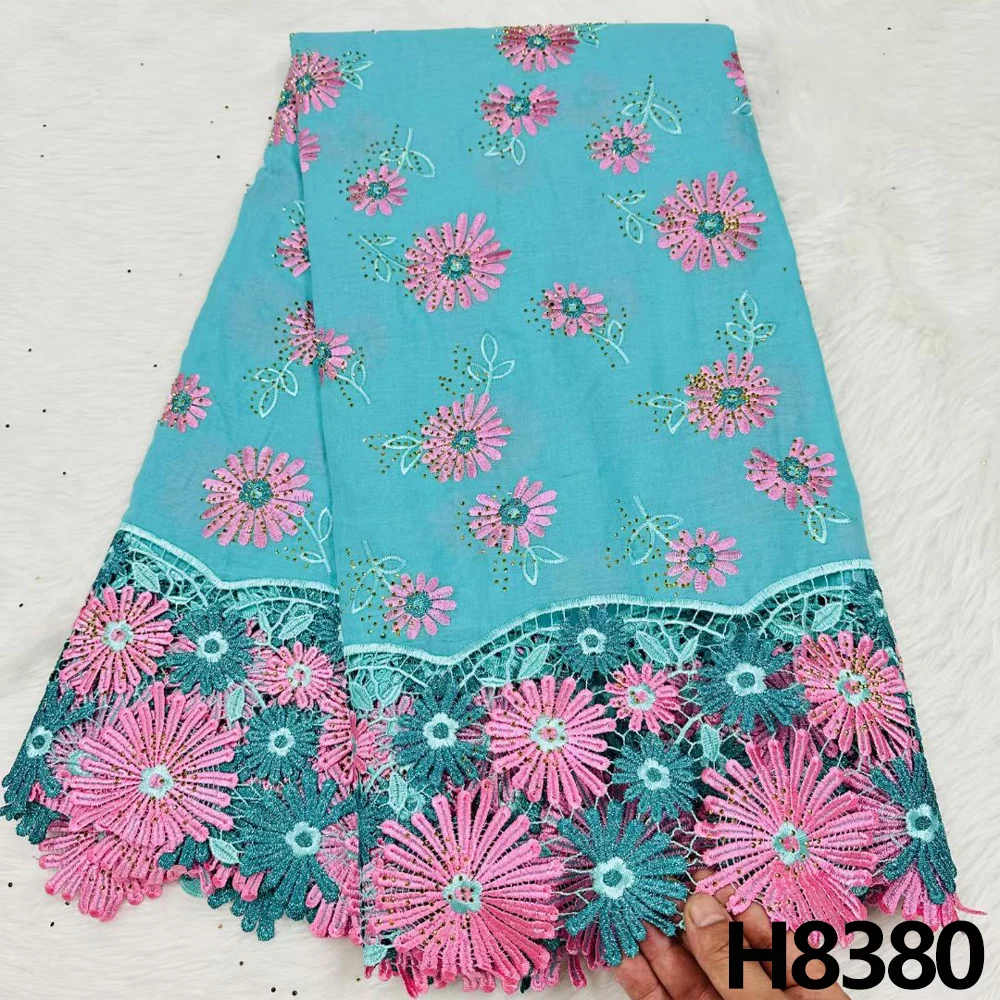 

HFX Lace African 100% Cotton Embroidery Swiss Lace Fabric 2023 High quality Swiss Lace Party Dress Lafayah Dubai