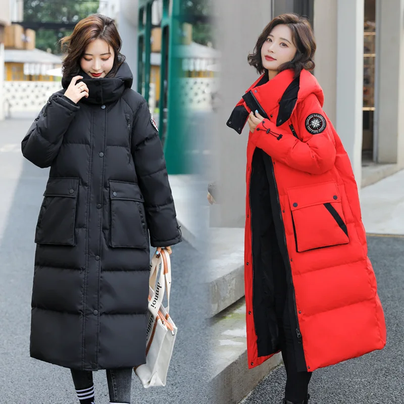 

2022 new fat mm200 pounds plus fertilizer to increase thick tooling large size long down jacket female large size 21005