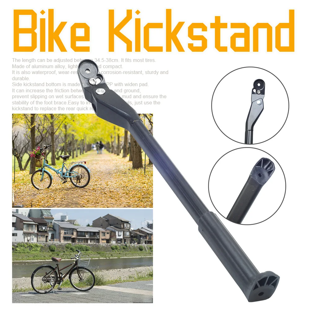 

Quick Release Aluminum Alloy Non Slip Waterproof Easy Install Adjustable Universal Bike Kickstand Rear Cycling Side Stand Stable