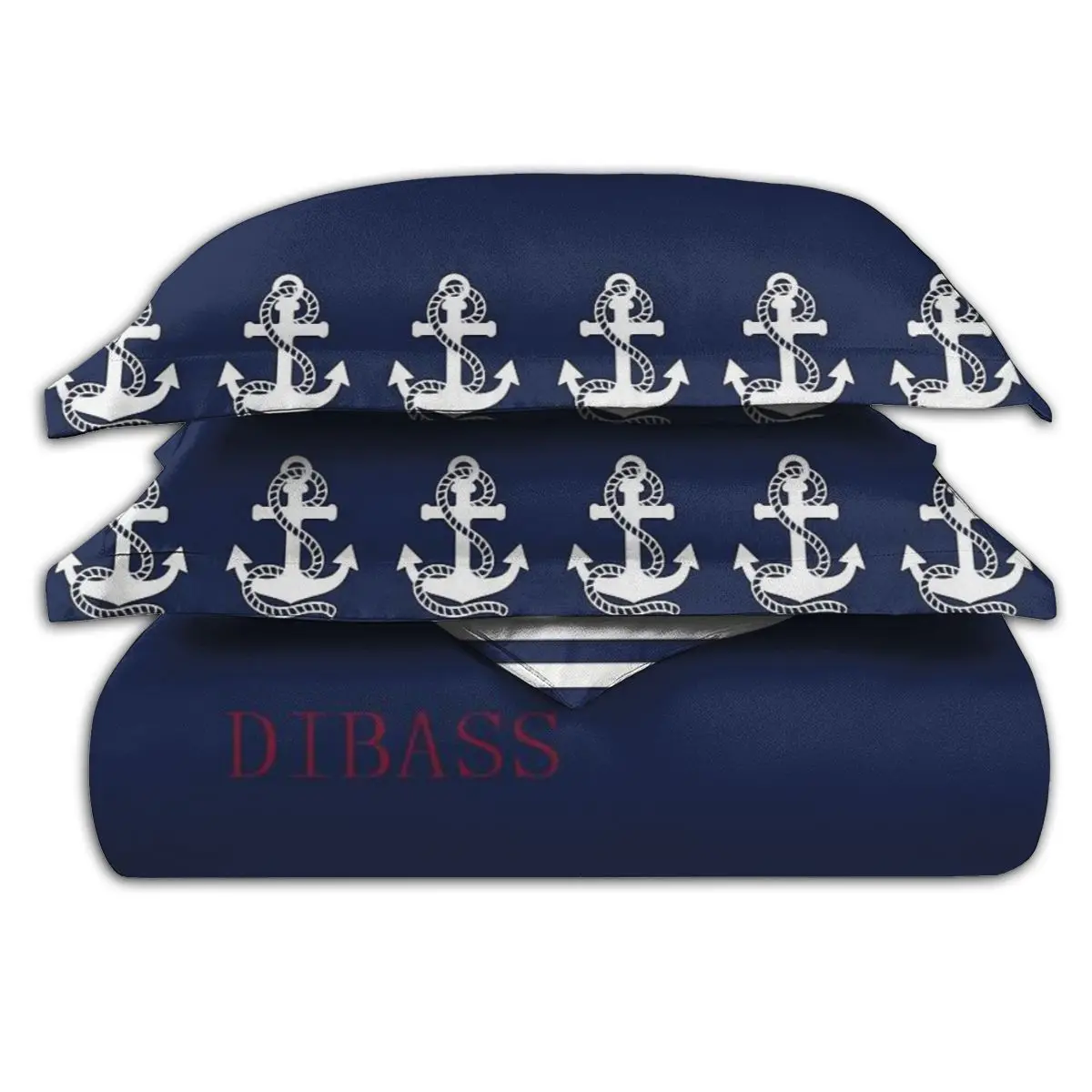 Морские темно-синие полосы и белый якорь мягкая искусственная кожа с 2