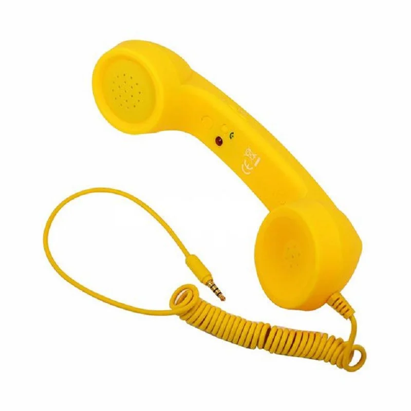 

Retro Stereo Mini Speaker Comfort Call 3.5mm Wired Mobile Phone Radiation-Proof Receivers Cellphone Handset Headphone Microphone
