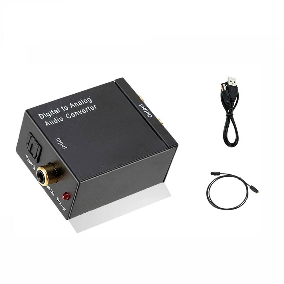 

RCA R/L Output Digital To Analog Audio Adapter DAC Amplifier Box for Coaxial Optical SPDIF Signal To Analog Audio Converter