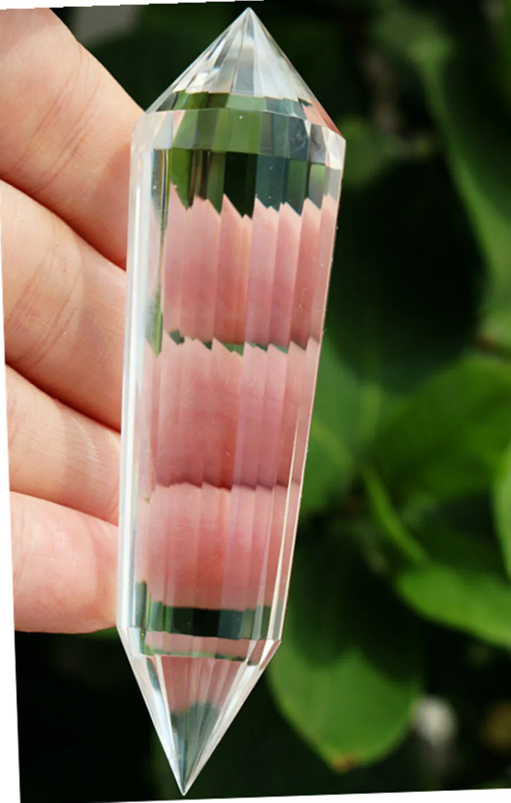 24-сторонняя натуральная прозрачная кварцевая кристаллическая палочка с двойным