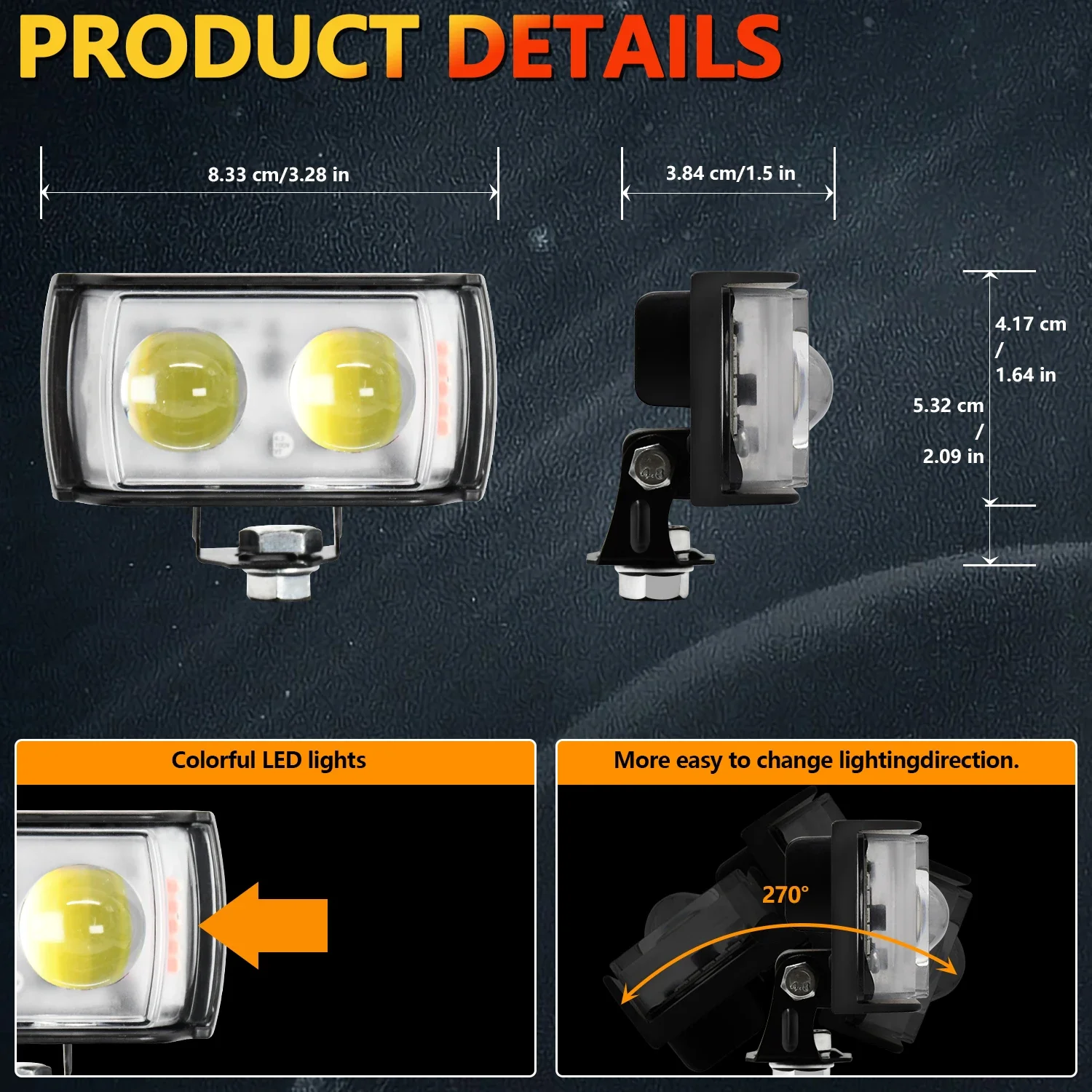 HYNBYZJ 3 дюйма красный синий 60 Вт рабочий светодиодный для транспортных средств