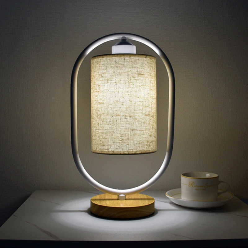 Настольная лампа для скандинавского стола с USB LED ночным светильник из ткани