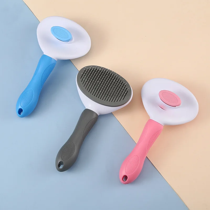 

Расческа для домашних питомцев, автоматическое удаление шерсти кошек и собак одним кликом, из нержавеющей стали, аксессуары для домашних жи...