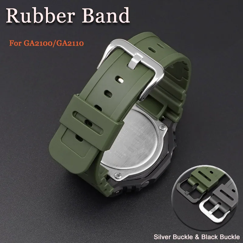 

Rubber Band for Gasioak GA2100 Silicone Resin Strap for GA2110 Series Watch Accessories Waterproof Watchbands for g-shocak