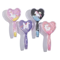 2022 cartoon cute heart unicorn kid hair brush print air cushion comb transparent massage hair comb plastic pony comb detangling