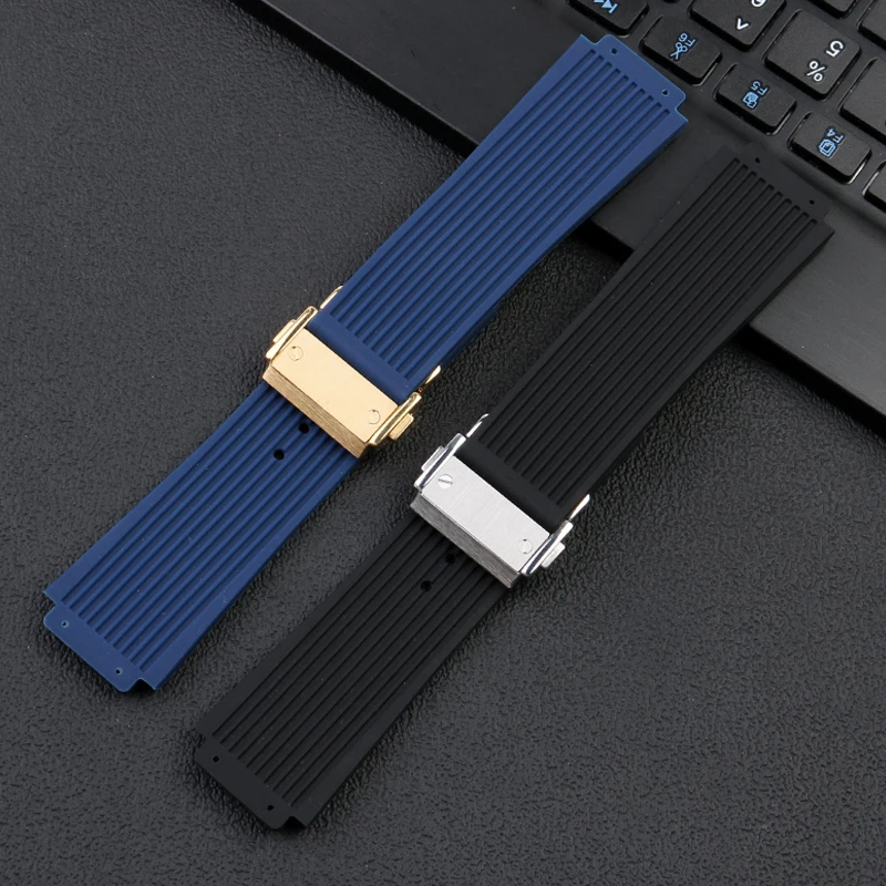 For Hengbao Hublot Yubo classic fusion | big bang Rubber Watch Band men's 26x19mm convex mouth watch chain