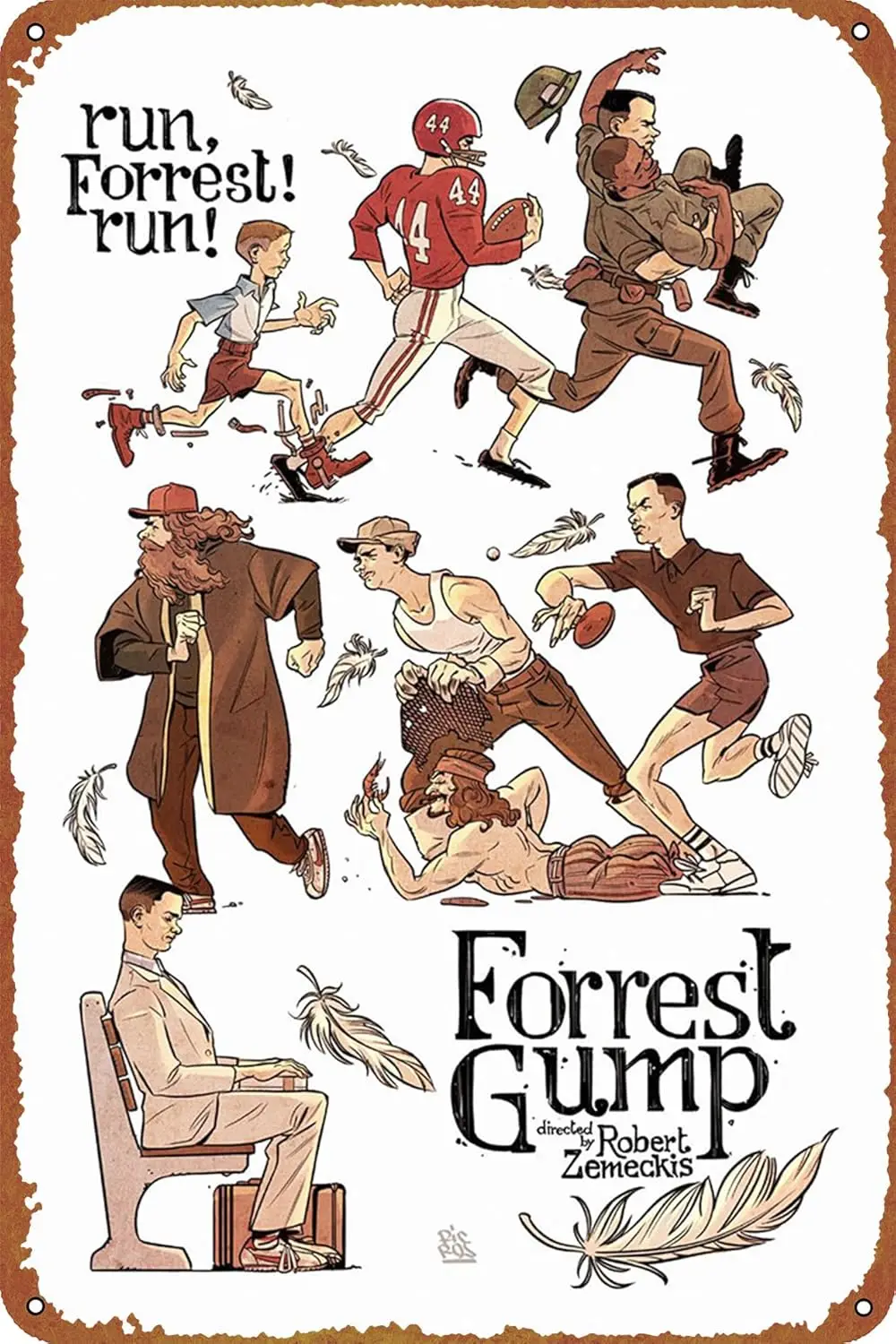 Плакат Форрест Гамп Ретро Винтаж Забавный Металлический Олово Знак Открытый